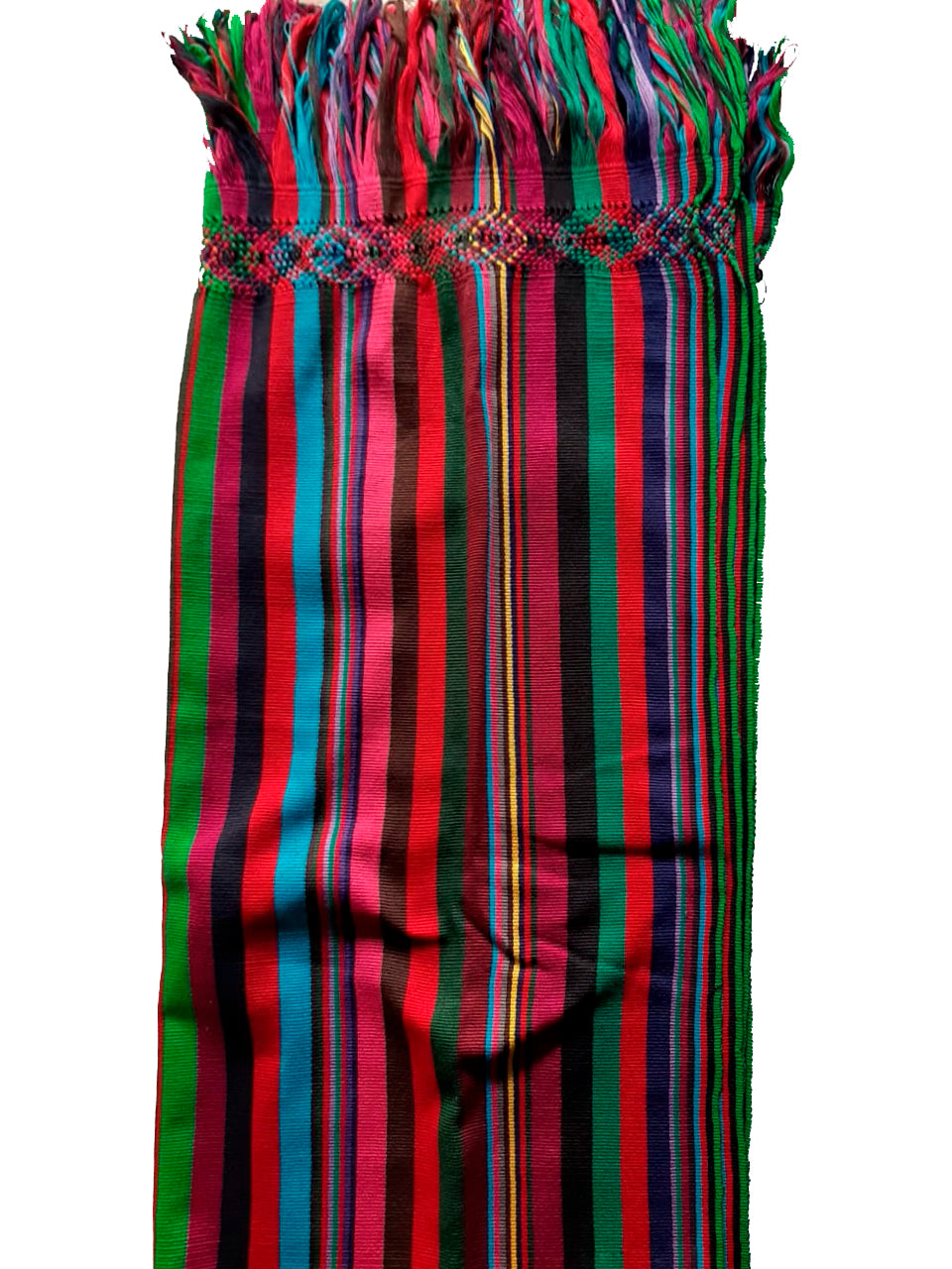 Rebozo de algodón con líneas de colores