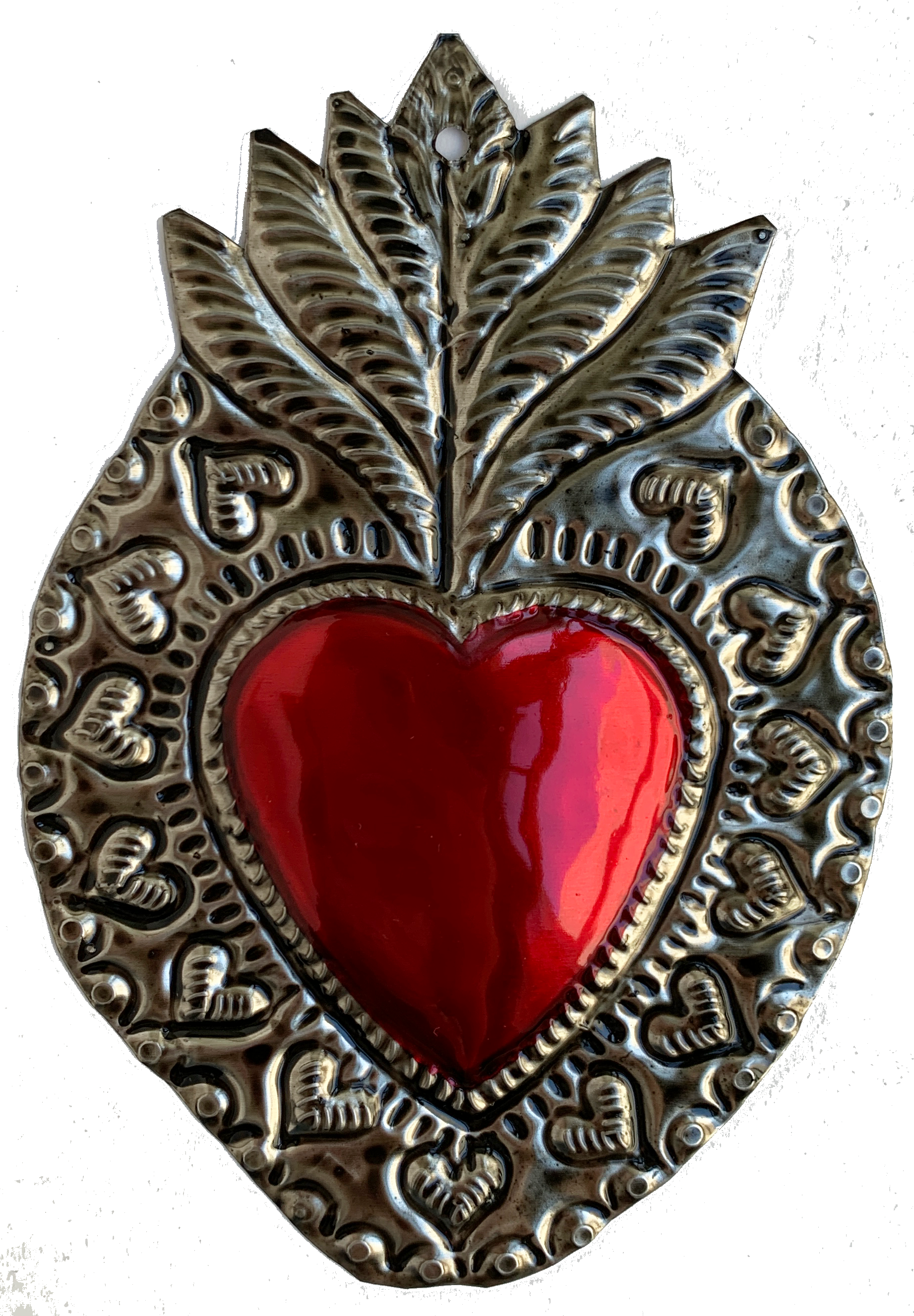 Corazón decorativo de hojalata grande