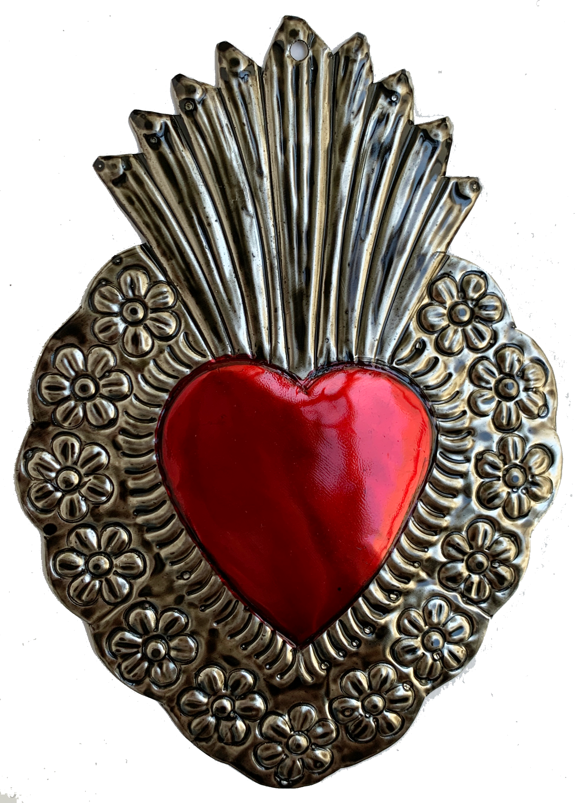 Corazón decorativo de hojalata grande