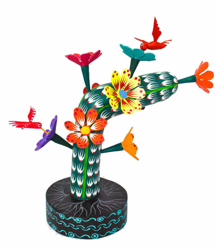 Alebrije de cactus con flores